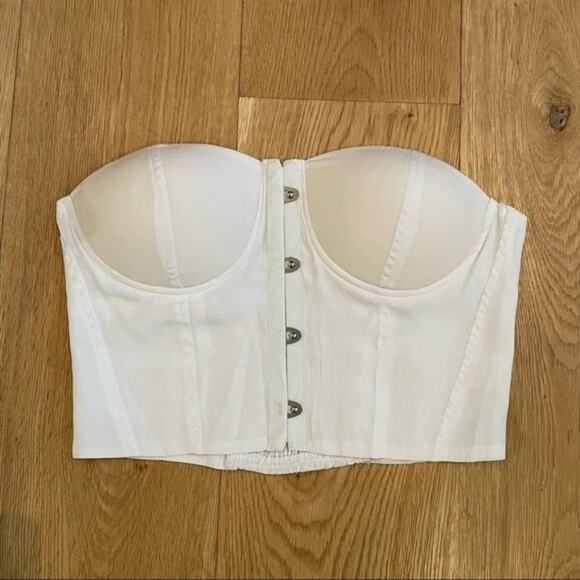 Superdown Corset Top in White Satin - Picture 1 of 4